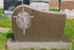 #129 - 3-6 Sable Brown Granite - Etching of cross and angel